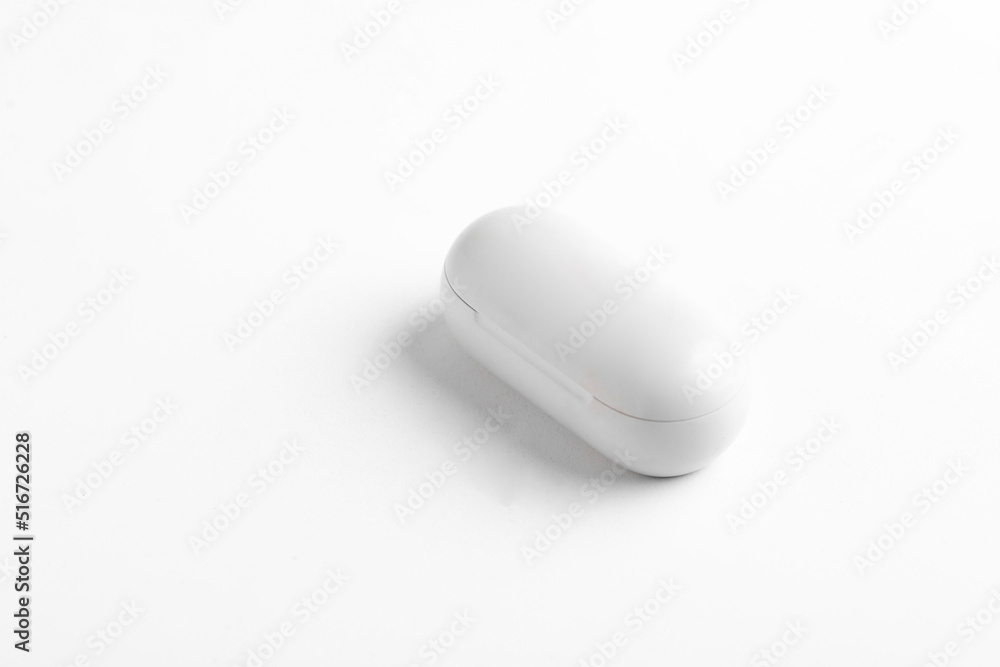 earbuds charging case on white background. earbuds charging case on white background.