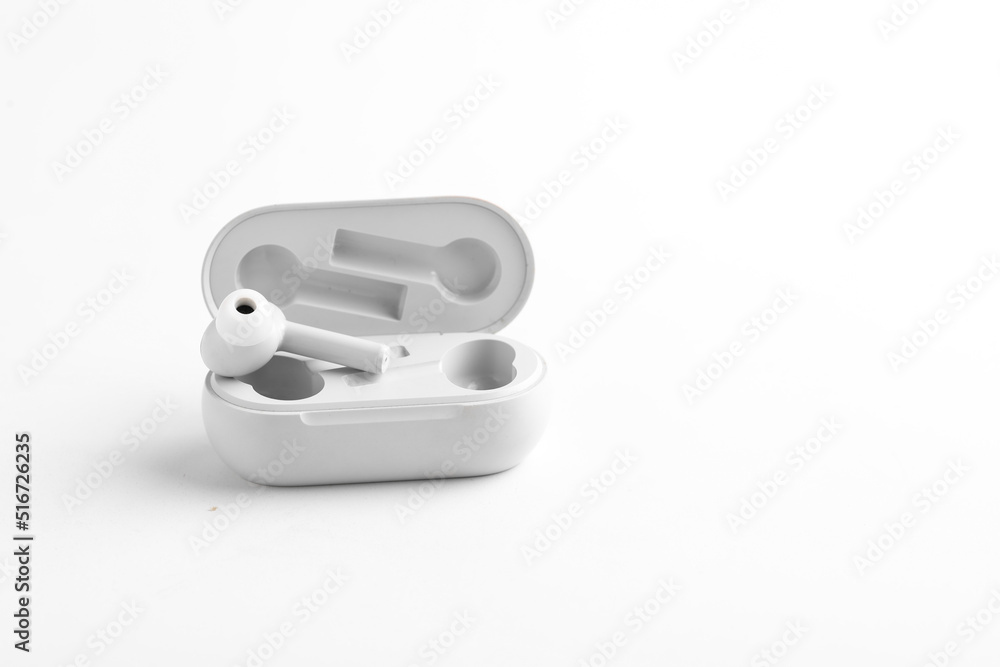 Air Pods or ear bud with Wireless Charging Case. Air Pods or ear bud with Wireless Charging Case.