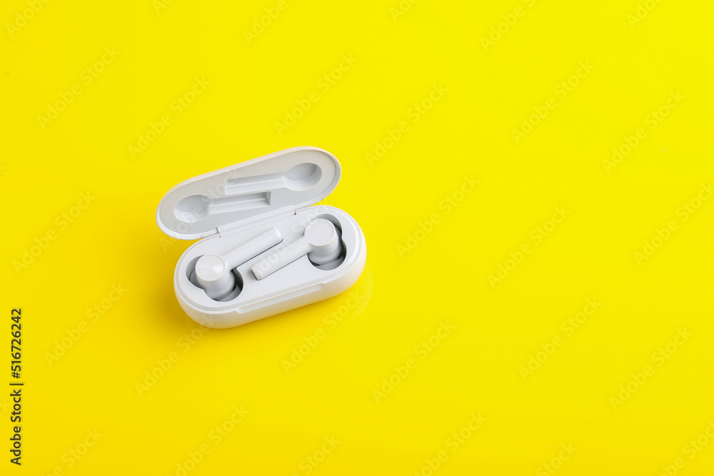 Air Pods or ear bud with Wireless Charging Case. Air Pods or ear bud with Wireless Charging Case.
