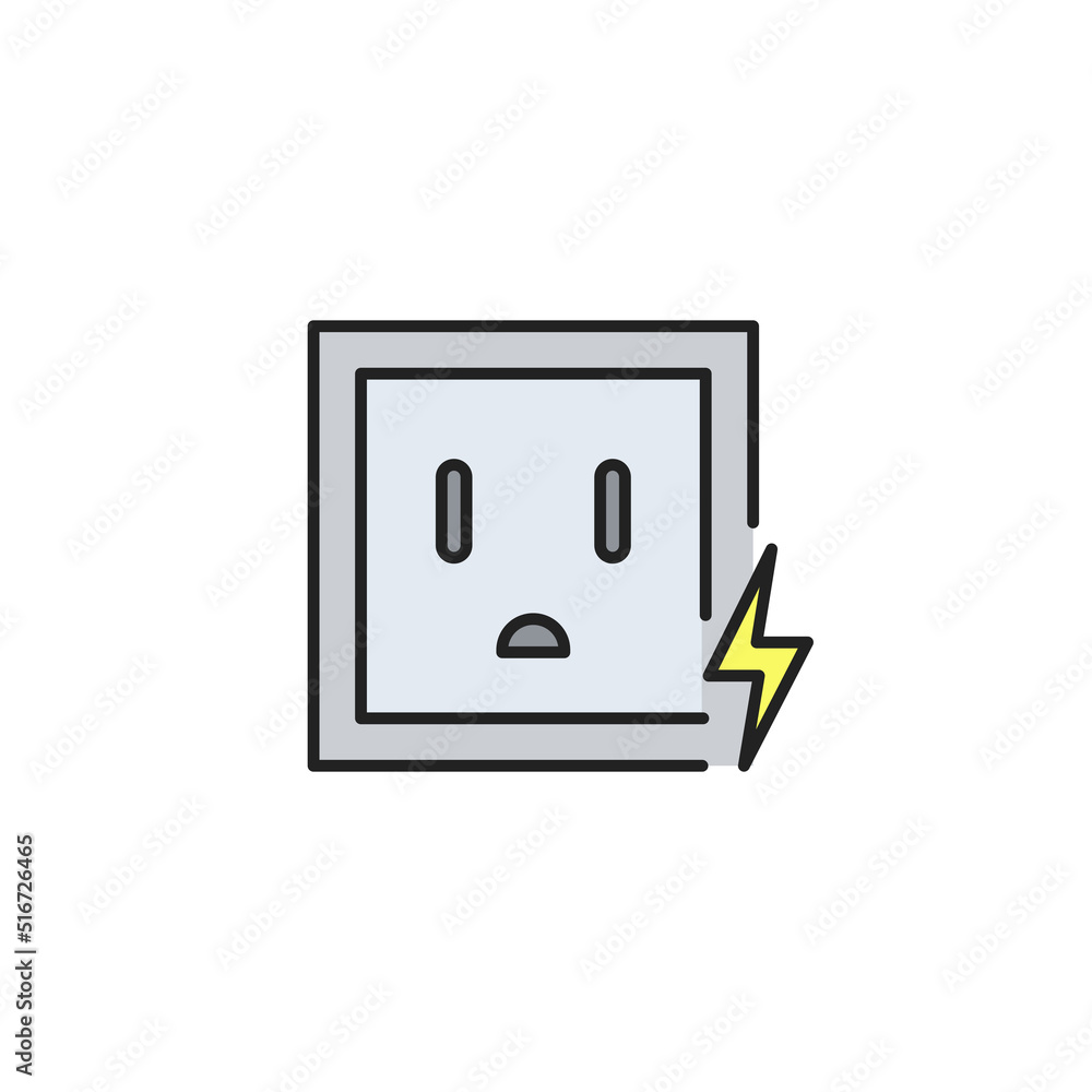 Power socket icon. High quality coloured vector illustration.. Power socket icon. High quality coloured vector illustration..