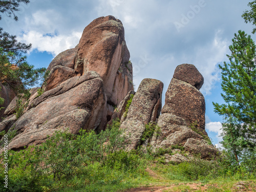 High forest rocks for advanced hiking and alpinism. © vadim