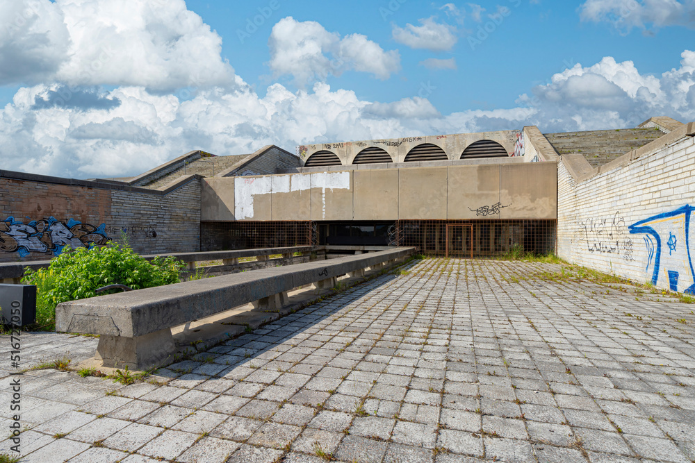 Tallinn, Estonia. July 2022.  View of Linnahall, a Soviet-era architectural structure built for the XXII Moscow Olympics which at the time was called Palace of Culture and Sports I.V. Lenin 