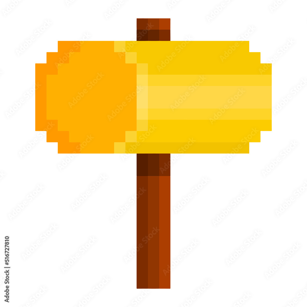Editable Vector Illustration of Golden Hammer. Good for sticker, icon
