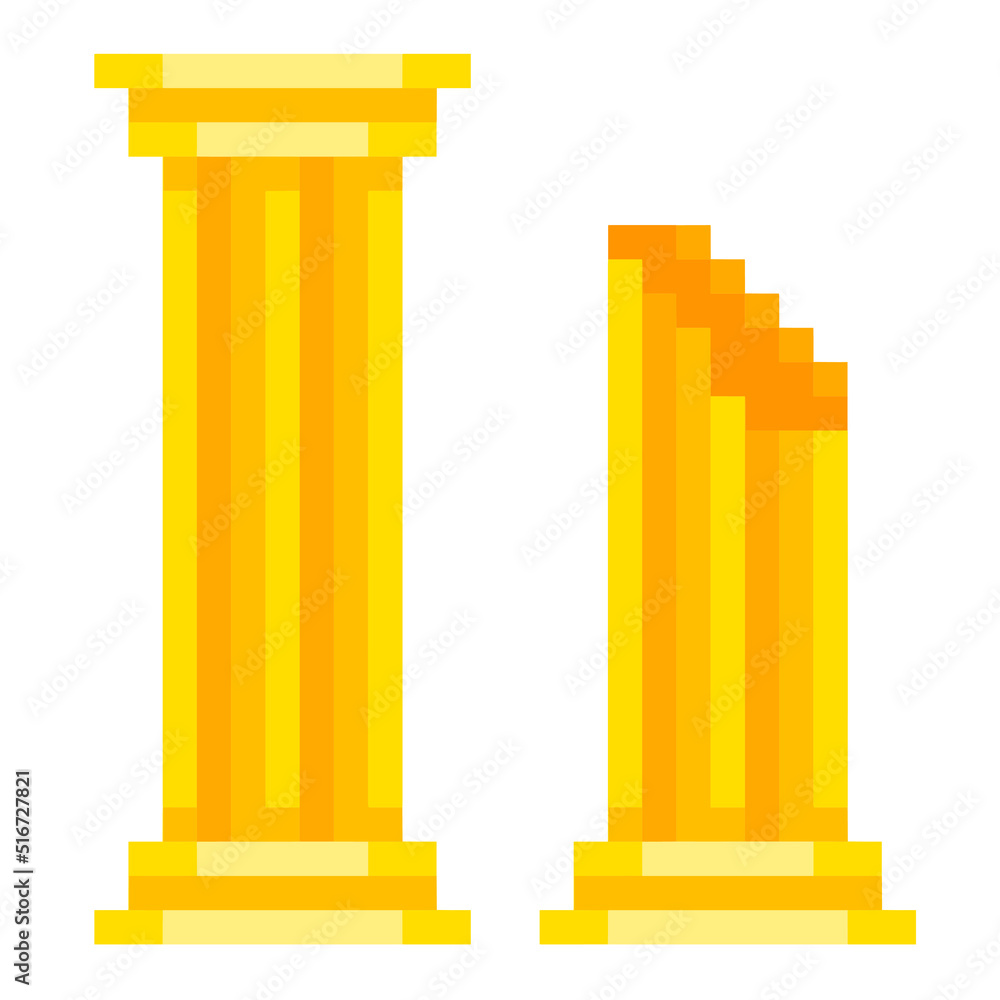 Editable Vector Illustration of Golden Pillar. Good for sticker, icon