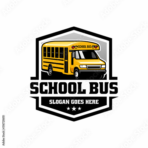 School bus illustration logo vector