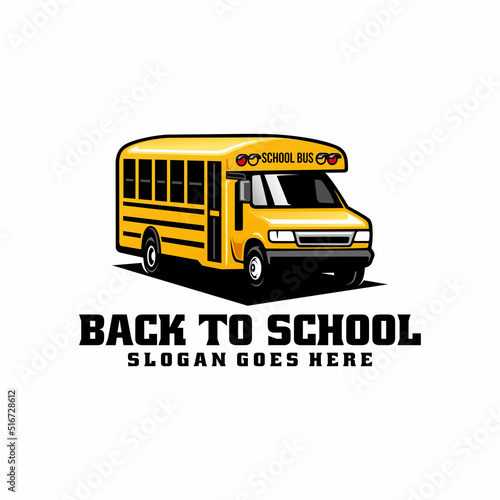 School bus illustration logo vector