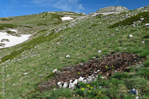 Mountain peak of the Tomorr mountain in 