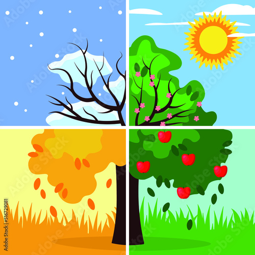 four different seasons in one picture