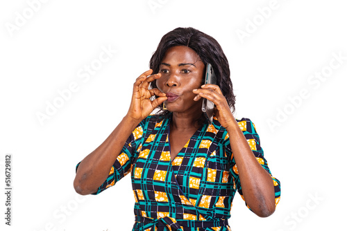adult woman talking on a mobile phone.