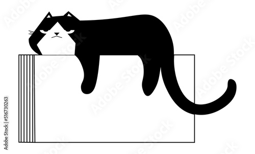 Cat lying on heating radiator, domestic pet vector
