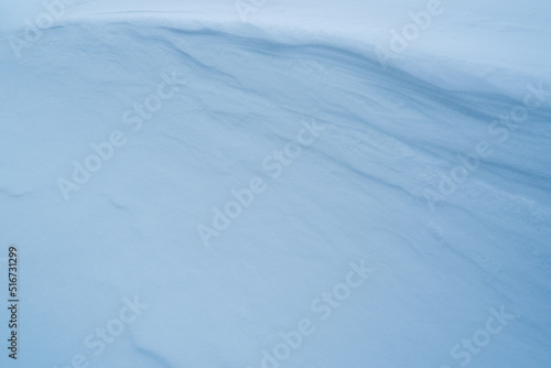 Abstract blur blue bokeh. Natural Winter Christmas background with heavy snowfall, snowflakes