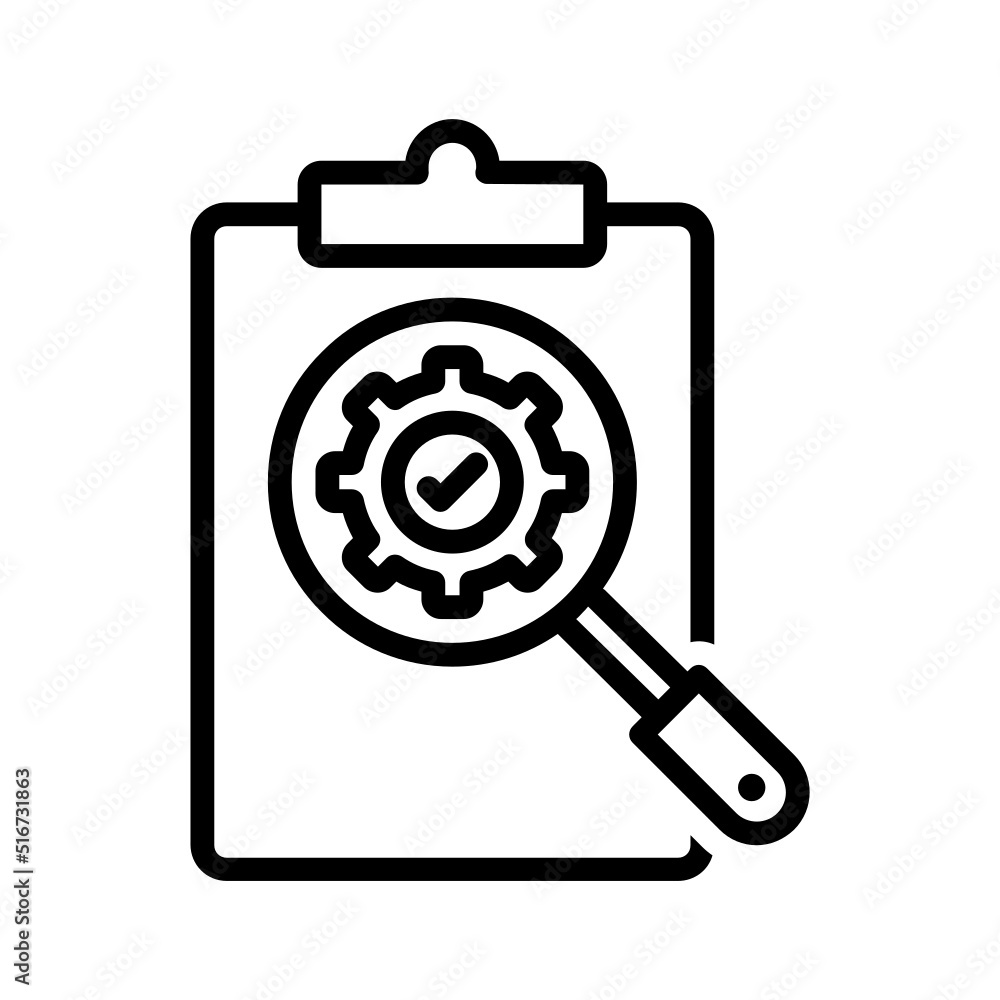 Black line icon for Automation testing Black line icon for Automation testing