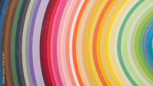 rainbow colors paper composition.Color spectrum banner. Colorful curve striped background.
