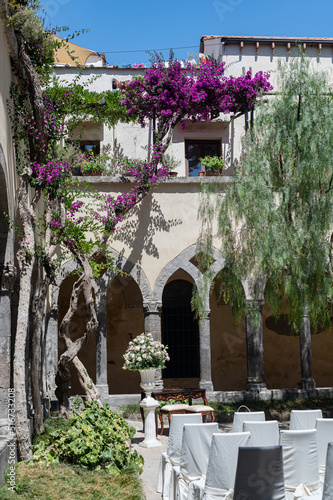 Cloister of San Francesco. The courtyard of the old Catholic monastery.