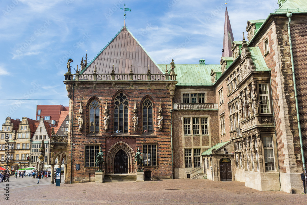 Town hall at the central market square of Bremen, Germany