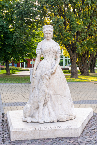 Statue of Elisabeth of Austria in Keszthely, Hungary, near lake Balaton photo