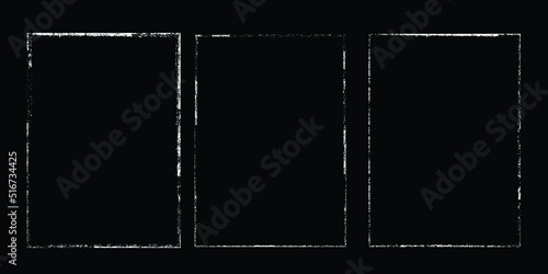 Vector Frames. rectangles for image. distress texture . Grunge tiny frame borders isolated on the background . Dirt effect .