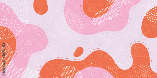 Cute doodle pattern background with abstract shapes.