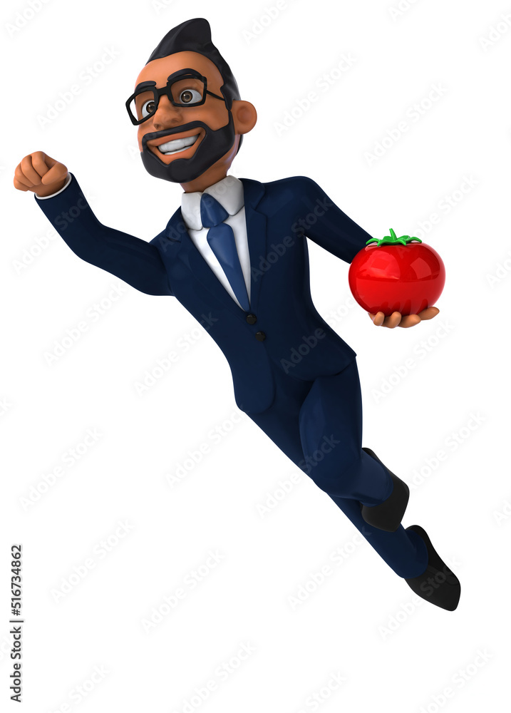 Fun 3D cartoon illustration of an indian businessman Fun 3D cartoon illustration of an indian businessman