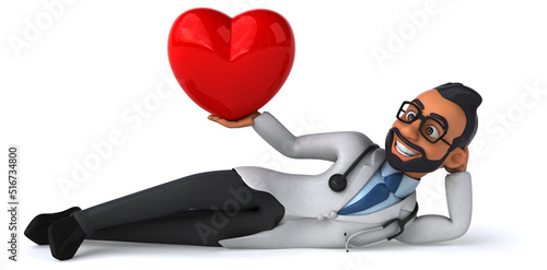 Fun 3D cartoon indian doctor