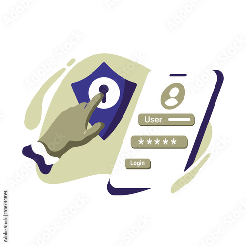 protect forgot password Icon Illustration vector for website mobile app, concept hand poked security icon perfect for ui ux, project, landing page web, brochure, advertising, flayer