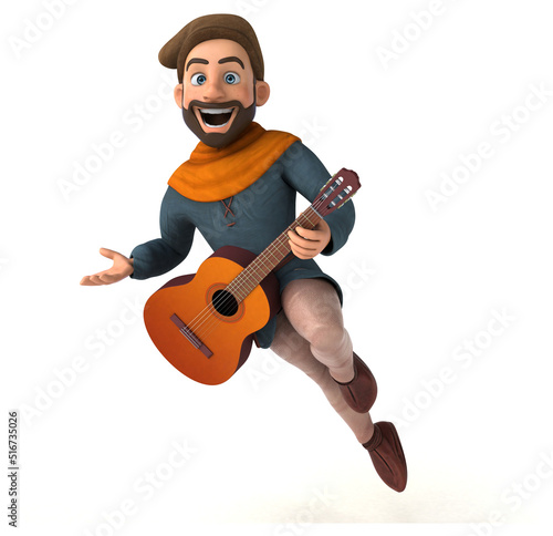 Fun 3D cartoon medieval man