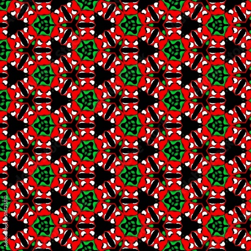 Elegant Fractal Pattern, Background,  HD, Unique - Red and green - geometric vintage (ID: 516735810)