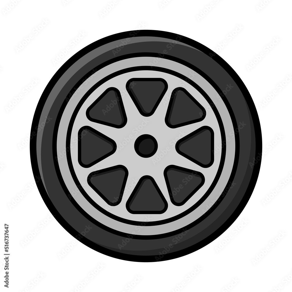 Illustration vector graphic of wheel icon logo. Illustration vector graphic of wheel icon logo.