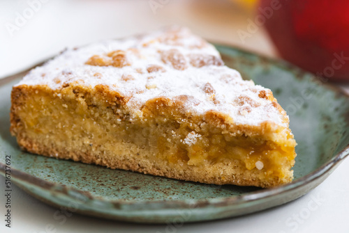 Tasty homemade Organic Apple Pie Dessert on white background
