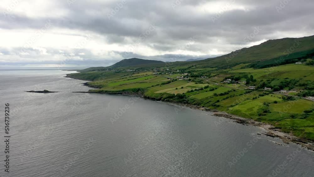 Aerial view of the beautiful Donegal coast by Largy at the secret waterfall - Ireland Aerial view of the beautiful Donegal coast by Largy at the secret waterfall - Ireland