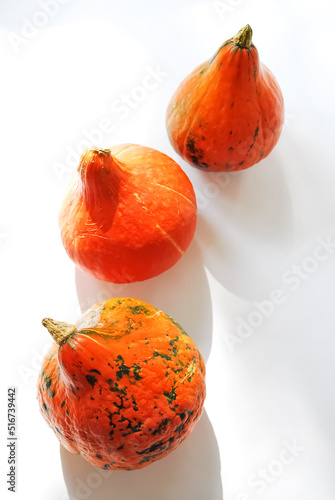 Orange pumpkins on a white background.