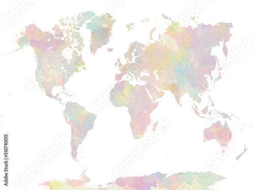 Fototapeta Naklejka Na Ścianę i Meble -  Watercolor world map