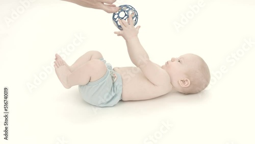 baby child with a toy
