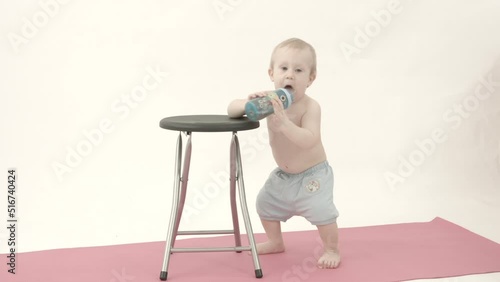 child playing with roller