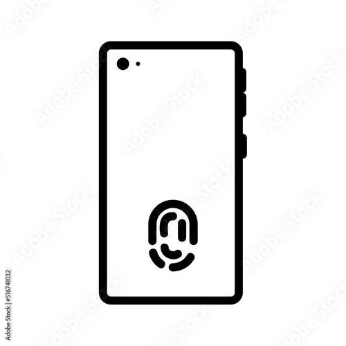 Black line icon for Fingerprint photo