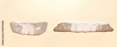 3d natural rough sandstone podiums