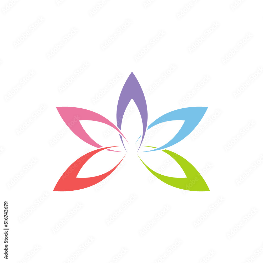 Lotus Logo Design Colorful Inspiration icon isolated on white background