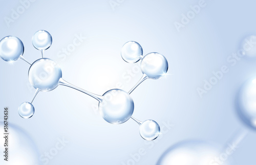 3d glass molecules or atoms