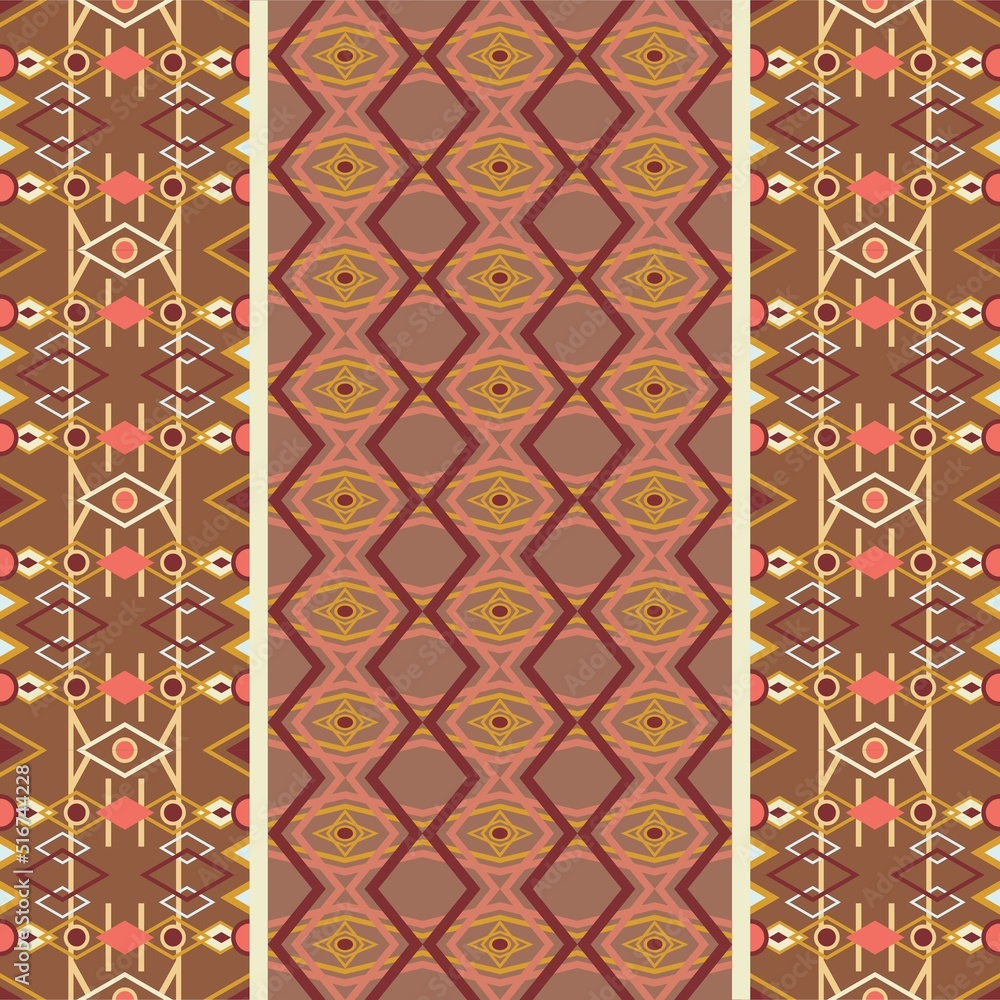 Ethnic fabric clothes geometric line art pattern