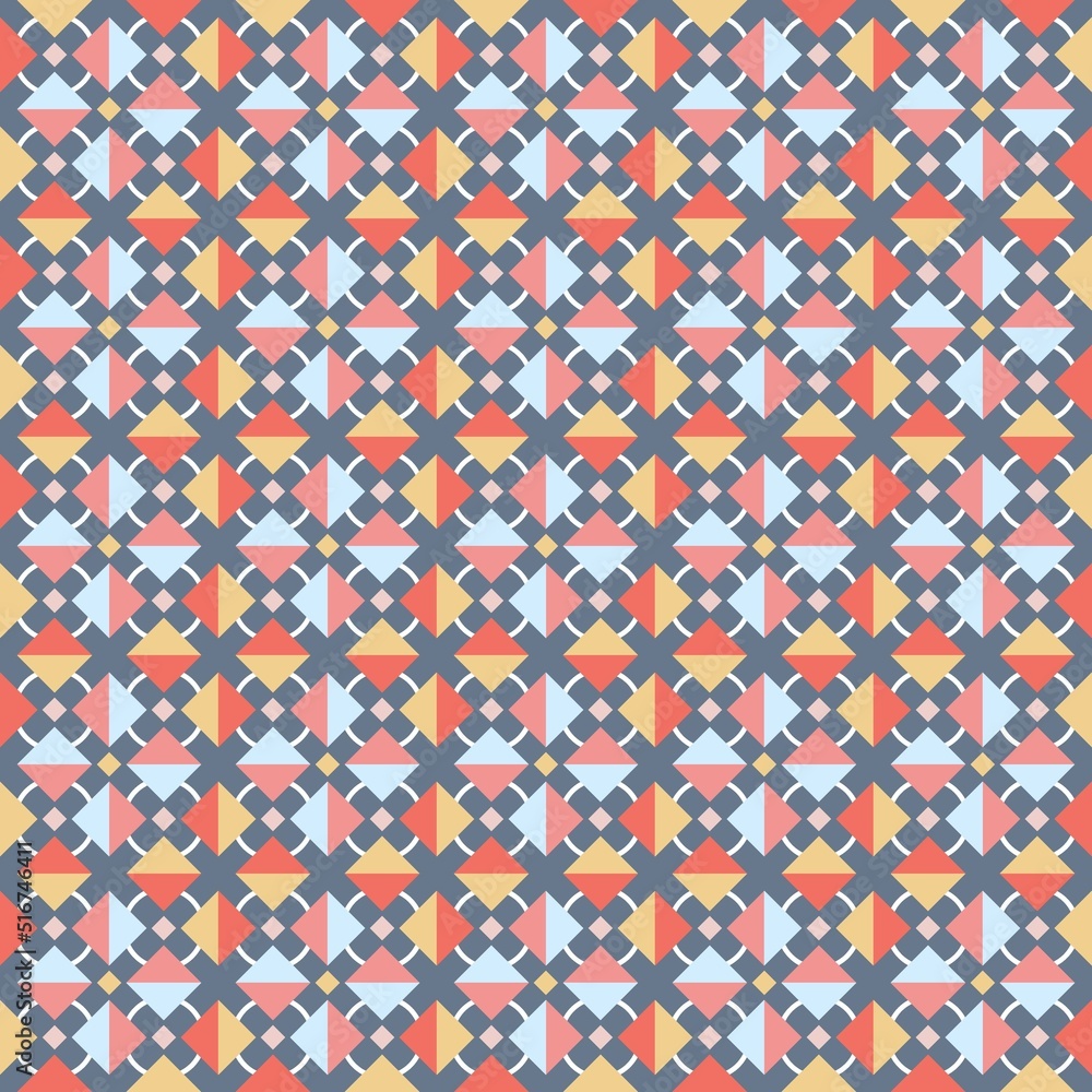 Colorful geometric ethnic fabric pattern
