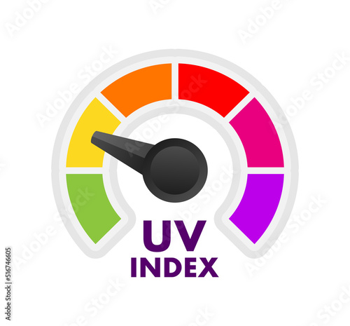 UV index level sun. numbers solar protection. Vector illustration.