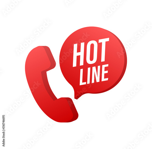 Call hot line, online customer support. Customer consultation. Vector illustration.