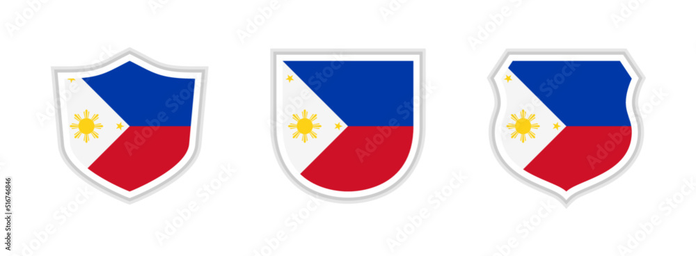 shields icon set with filipino flag isolated on white background. vector illustration shields icon set with filipino flag isolated on white background. vector illustration