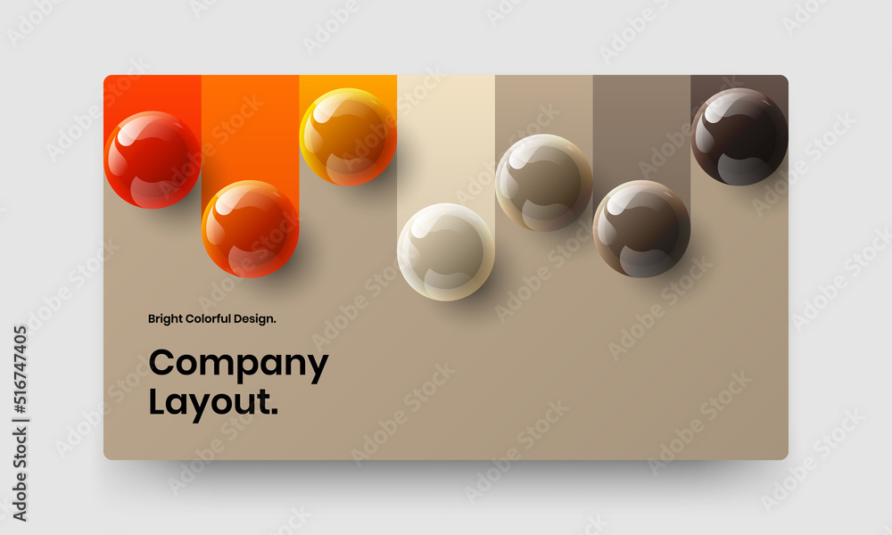 Colorful company identity vector design concept. Amazing realistic balls poster illustration.