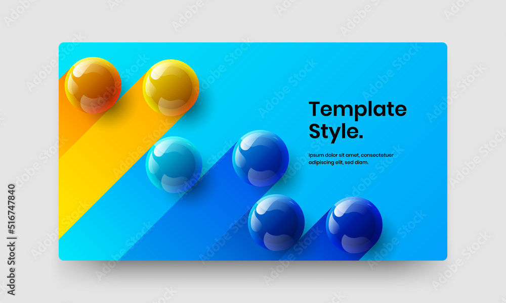 Abstract cover vector design illustration. Modern 3D balls company brochure template.