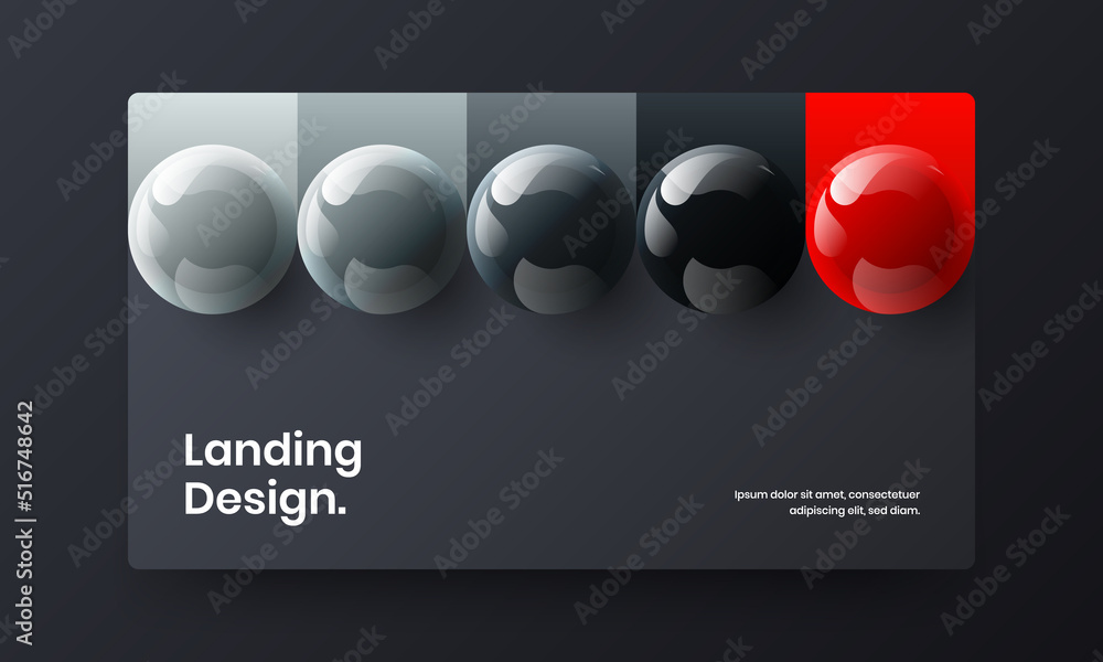 Colorful front page design vector illustration. Fresh realistic balls corporate brochure concept.