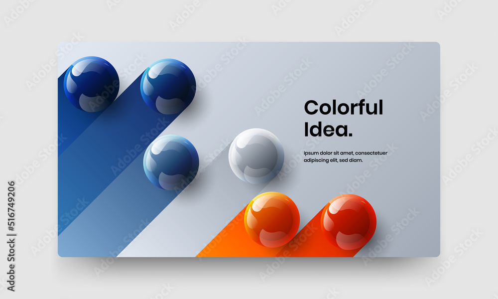 Creative 3D balls corporate identity layout. Simple booklet vector design illustration.