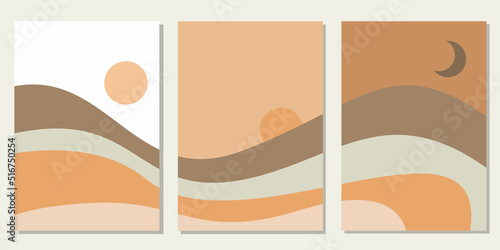 cover template, brown aesthetic style wall decoration. simple and minimalist design