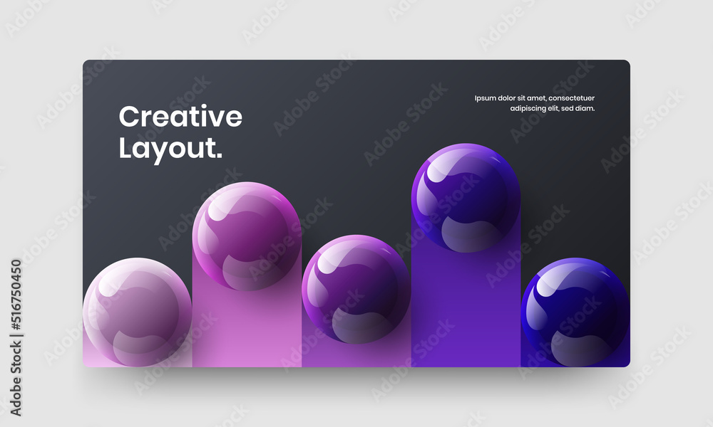 Vivid realistic balls corporate identity concept. Original handbill design vector illustration.
