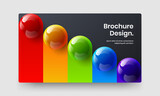 Clean realistic balls website screen template. Simple brochure design vector concept.